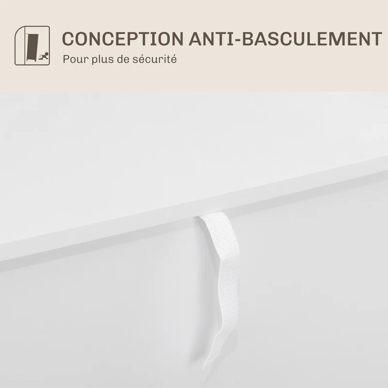 Buffet de cuisine meuble de rangement 60 x 40 x 80 cm étagère réglable pieds métal moderne épuré salon en MDF blanc 21_0003270