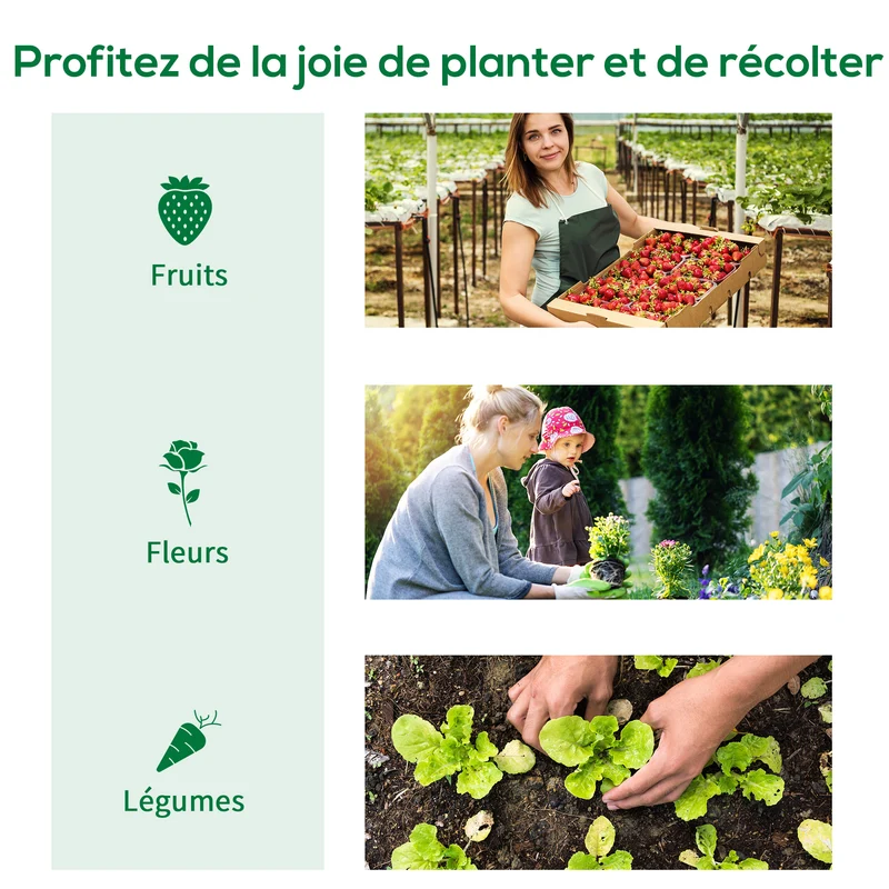 Serre de jardin tunnel 300 x 200 x 205 cm aération optimisée protection anti uv idéale contemporain en polyéthylène vert 21_0004103