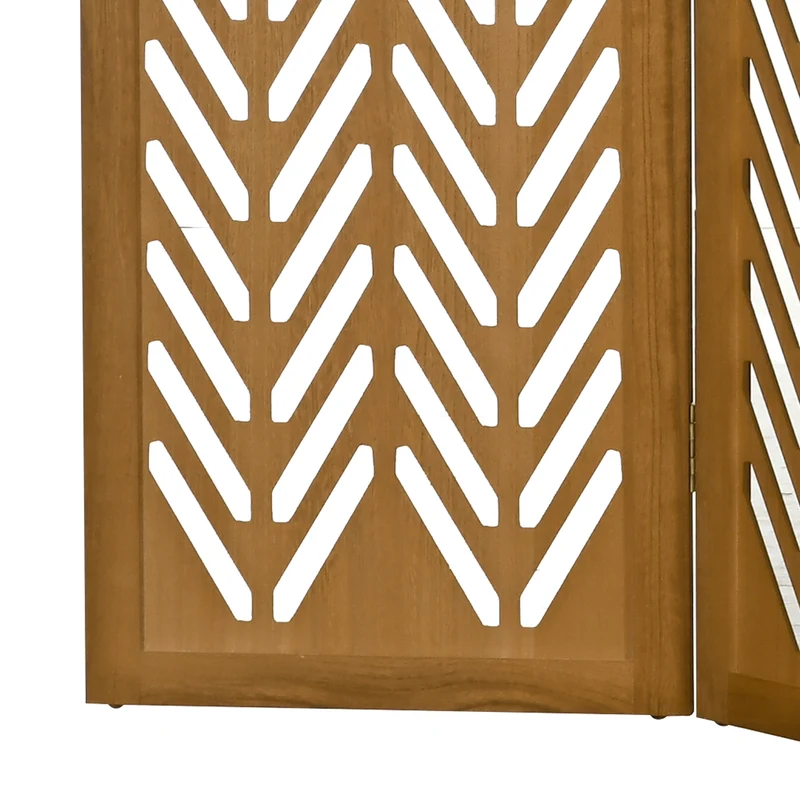 Paravent séparateur de pièce pliable 3 panneaux ajourés 120 x 170 x 1.7 cm intimité naturel moderne en bois marron clair 21_0001293