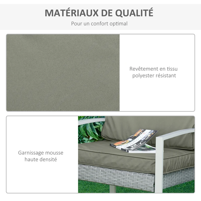 Lot de 2 coussins fauteuil assise dossier 56 x 52 x 7/56 x 46 x 7 cm garnissage 7cm zippés épuré en polyester gris foncé 21_0004661