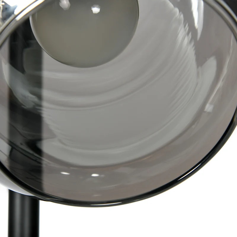 Lampadaire sur pied salon 36 x 162 cm éclairage tamisé 3 globes design contemporain pied fin base stable en métal noir 21_0007028