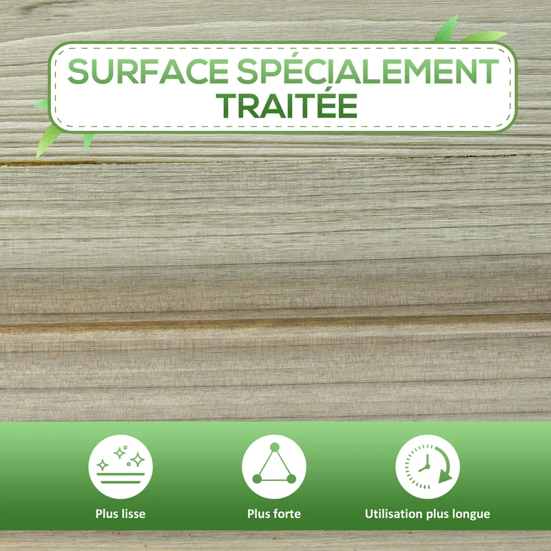 Jardinière surélevée potager 91 x 51 x 76 cm étagère de rangement drainage intégré pour balcon rustique en bois marron 21_0004265