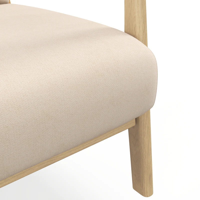 Fauteuil relax assise profonde 61 x 78 x 76 cm dossier incliné accoudoirs cocooning contemporain en polyester beige 21_0003090