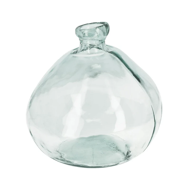 Brenna vase in 100% recycled transparent glass, 33 cm