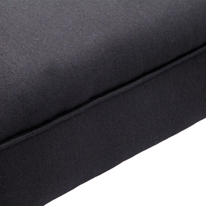 Banquette bout de lit rembourrée 102 x 36 x 51 cm assise confortable accoudoirs courbés contemporain épuré en tissu noir 21_0001405