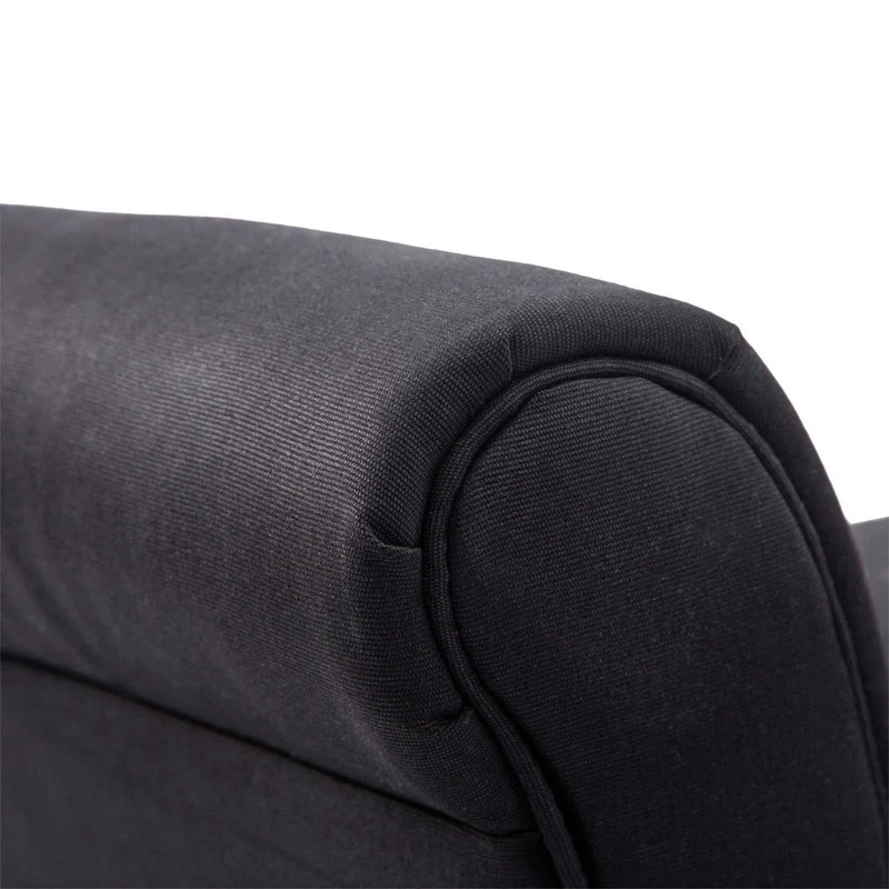Banquette bout de lit rembourrée 102 x 36 x 51 cm assise confortable accoudoirs courbés contemporain épuré en tissu noir 21_0001405
