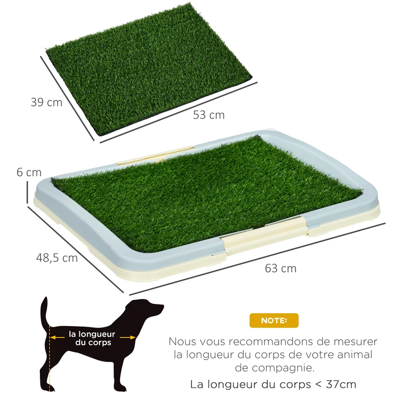 Toilette pour chien litière portable 63 x 48,5 cm nettoyage facile antidérapant éducative épuré contemporain en PP vert 21_0007522