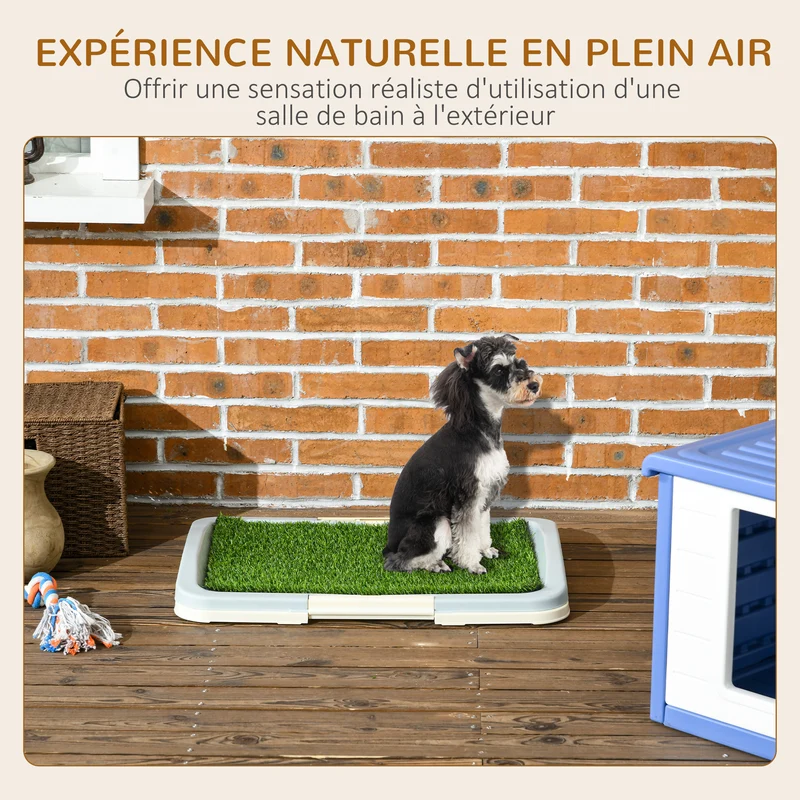 Toilette pour chien litière portable 63 x 48,5 cm nettoyage facile antidérapant éducative épuré contemporain en PP vert 21_0007522