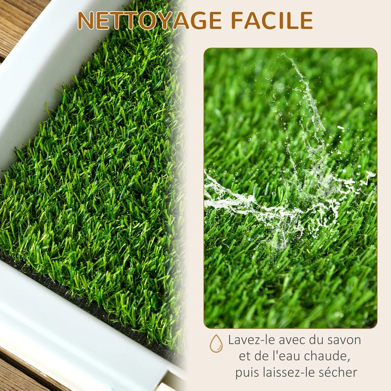 Toilette pour chien litière portable 63 x 48,5 cm nettoyage facile antidérapant éducative épuré contemporain en PP vert 21_0007522