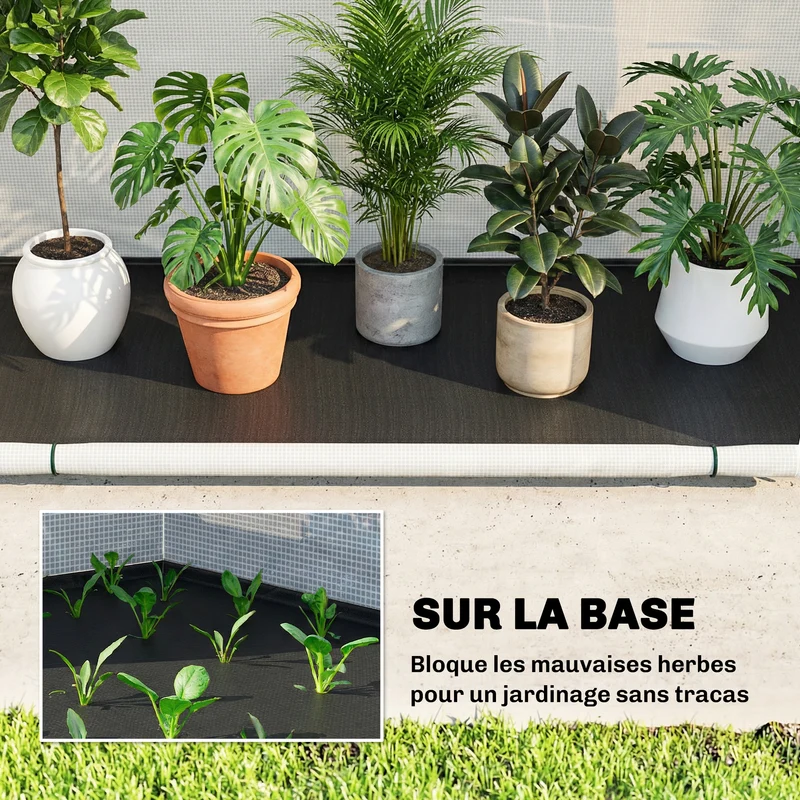 Serre de jardin tunnel pliable pour balcon 200 x 80 x 164 cm protection uv porte zippée style moderne épuré en pe vert 21_0005648