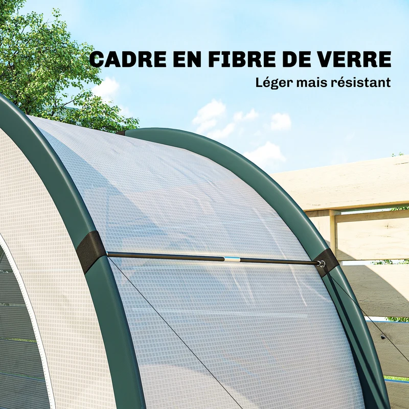 Serre de jardin tunnel pliable pour balcon 200 x 80 x 164 cm protection uv porte zippée style moderne épuré en pe vert 21_0005648