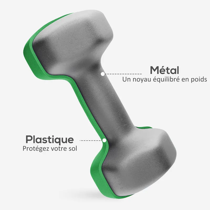 Lot de 6 haltères hexagonaux musculation 42 x 10 x 30 cm anti-roulement support convertible moderne épuré en métal gris 21_0006859