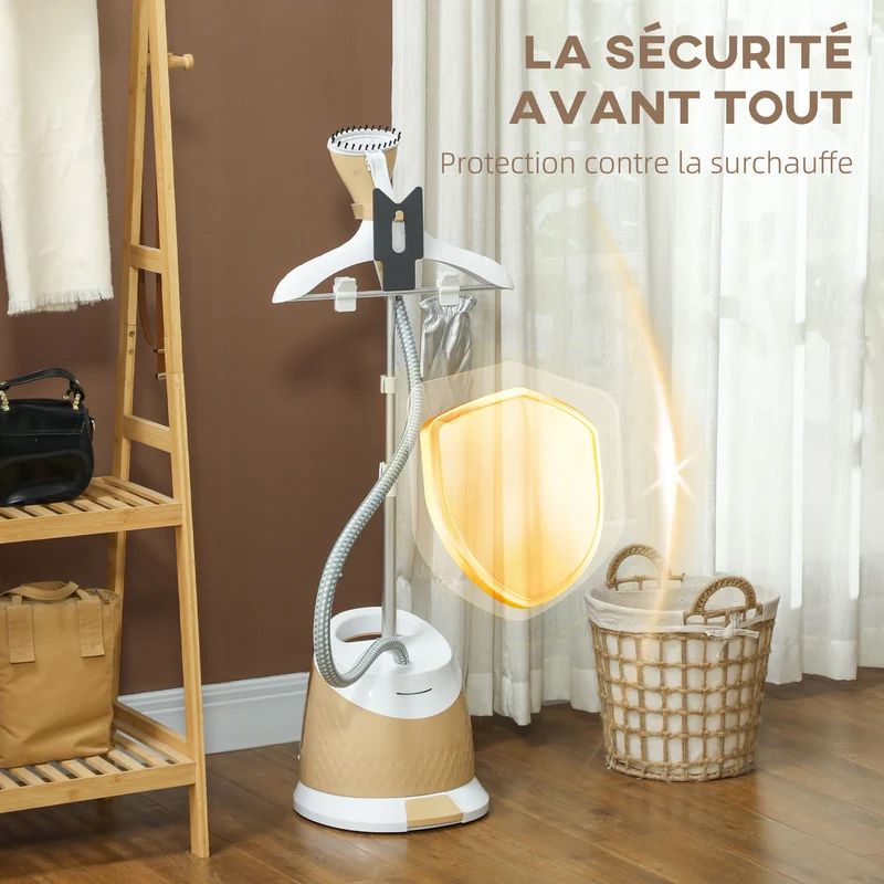 Défroisseur vapeur vertical maison 32 x 32 x 32 cm chauffe rapide 35 s vapeur continue 50 min moderne épuré en PP blanc 21_0005956