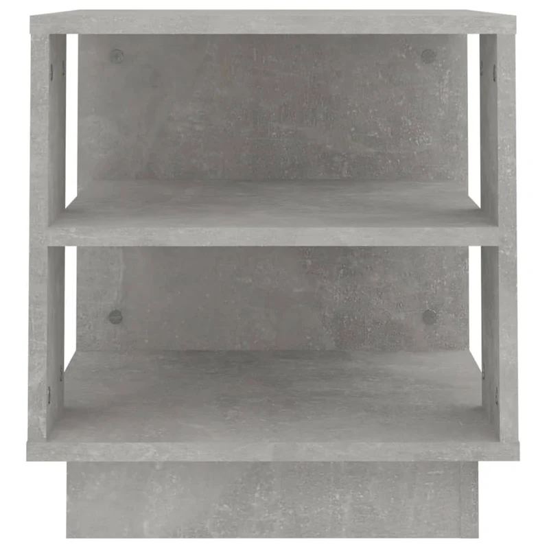 Table d’appoint carrée design cubique – finition béton gris – avec 2 étagères – 40 × 40 cm DEC039280