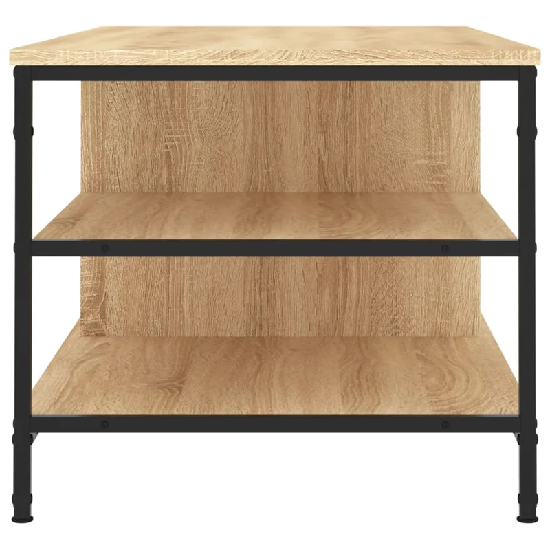 Table basse design moderne et contemporaine 100 x 50 x 45 cm bois d'ingénierie couleur chêne et métal DEC038862