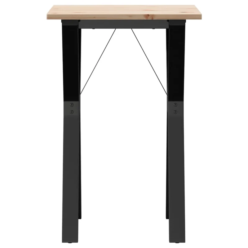 Table de cuisine compacte style industriel – bois de pin massif et métal noir – 50 × 50 x 75 cm DEC036832