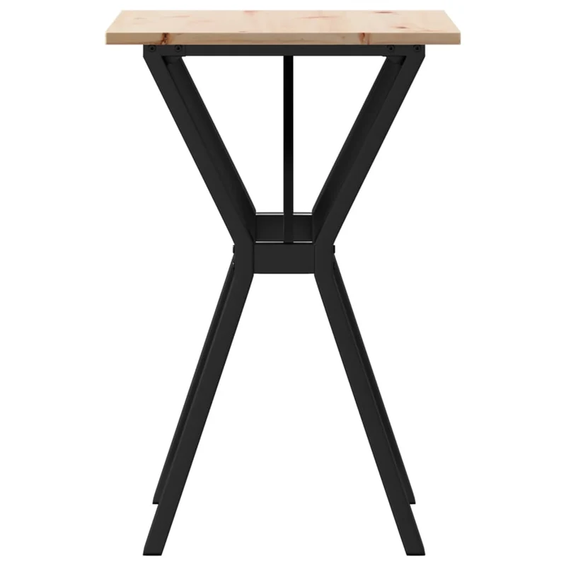 Table de cuisine compacte style industriel – bois de pin massif et métal noir – 50 × 50 x 75 cm DEC036832