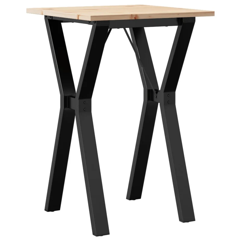 Table de cuisine compacte style industriel – bois de pin massif et métal noir – 50 × 50 x 75 cm DEC036832