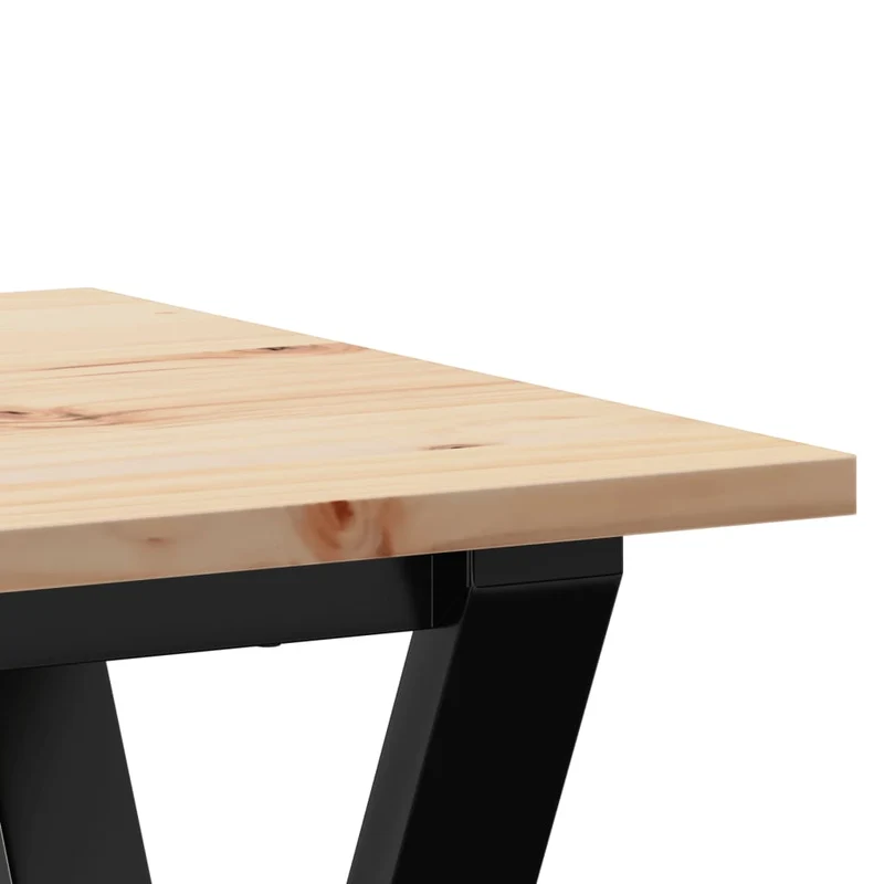 Table de cuisine compacte style industriel – bois de pin massif et métal noir – 50 × 50 x 75 cm DEC036832