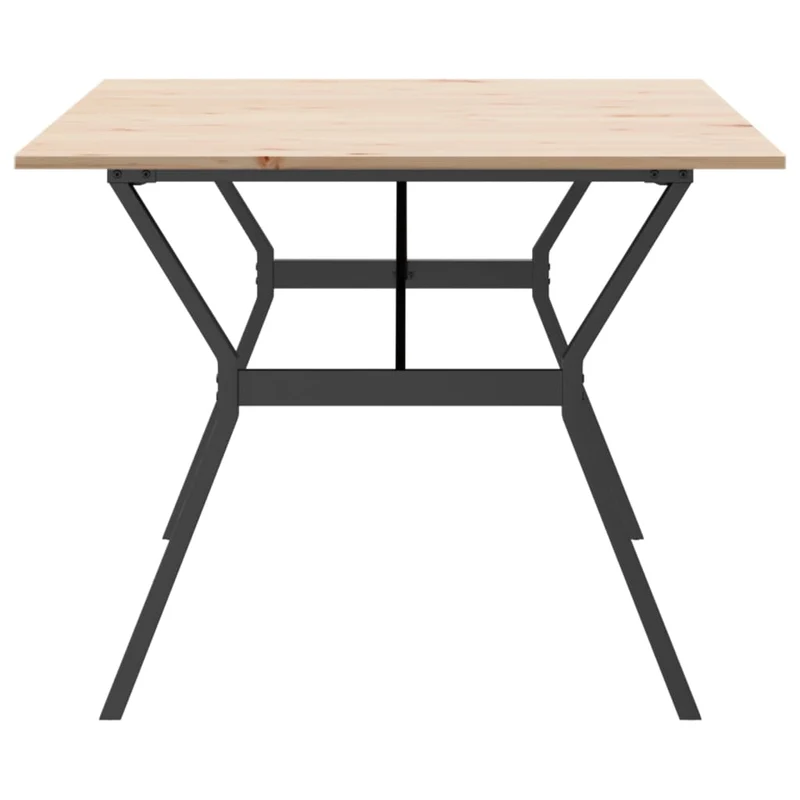 Table de salle à manger design industriel cadre en y 200 x 100 x 75cm bois de pin et acier DEC036831