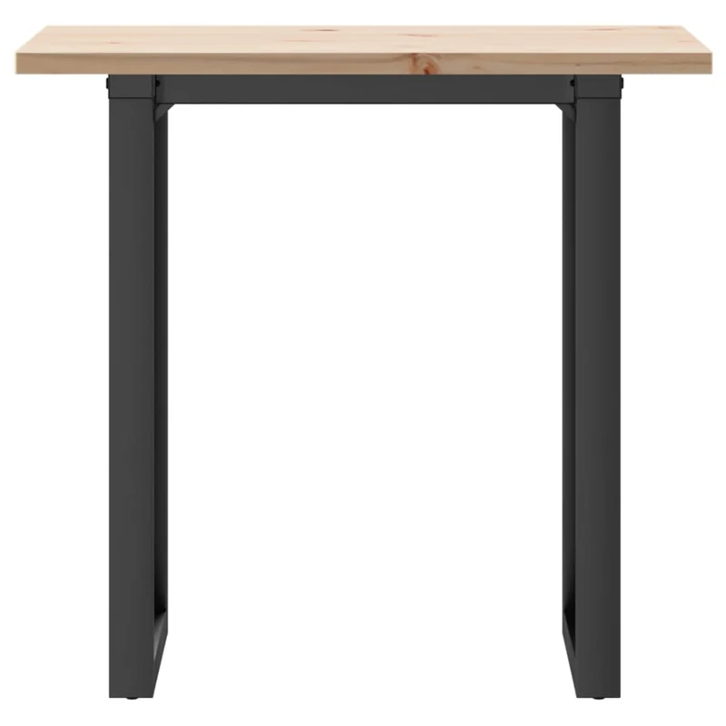 Table de salle à manger design industriel cadre en o 80 x 50 x 75,5cm bois de pin et acier DEC036795