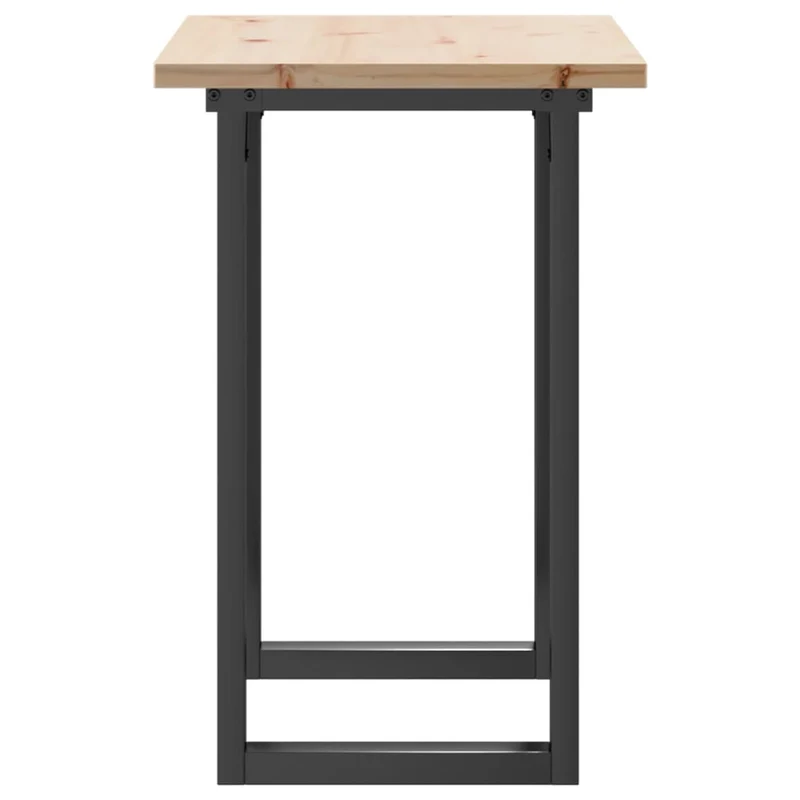 Table de salle à manger design industriel cadre en o 80 x 50 x 75,5cm bois de pin et acier DEC036795