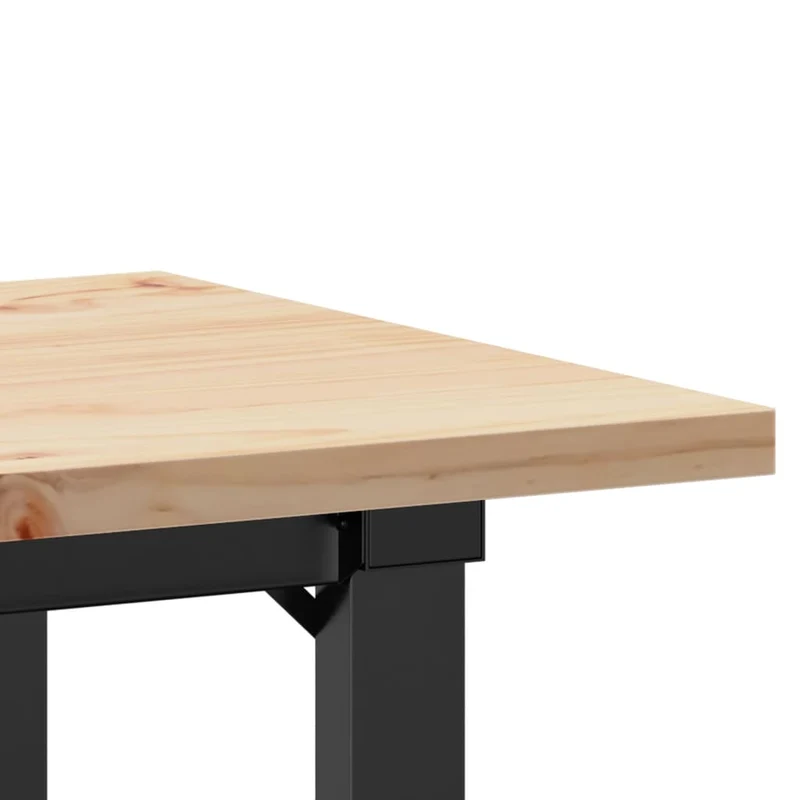 Table de salle à manger design industriel cadre en o 80 x 50 x 75,5cm bois de pin et acier DEC036795