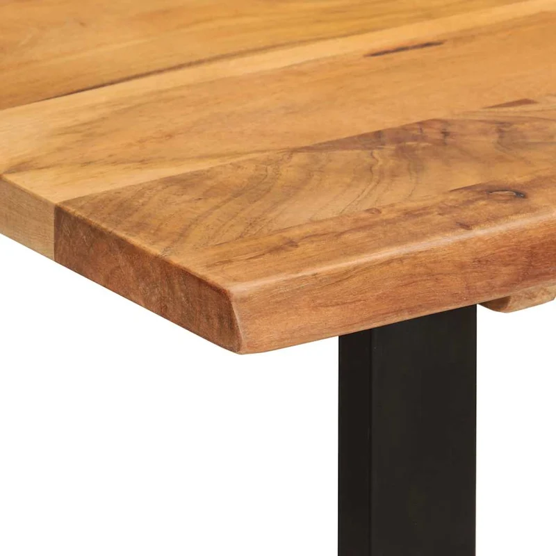 Table de salle à manger design industriel 110 x 50 x 76 cm bois d'acacia et fer DEC036648