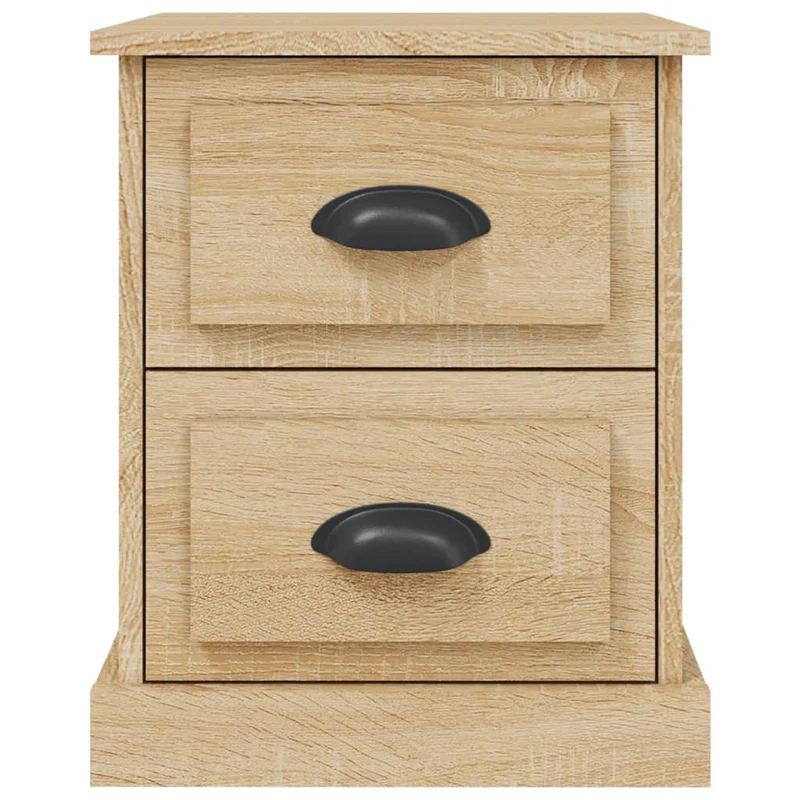 Lot de 2 tables de chevet avec deux tiroirs 39 x 39 x 47,5cm bois ingénierie couleur chêne DEC035874