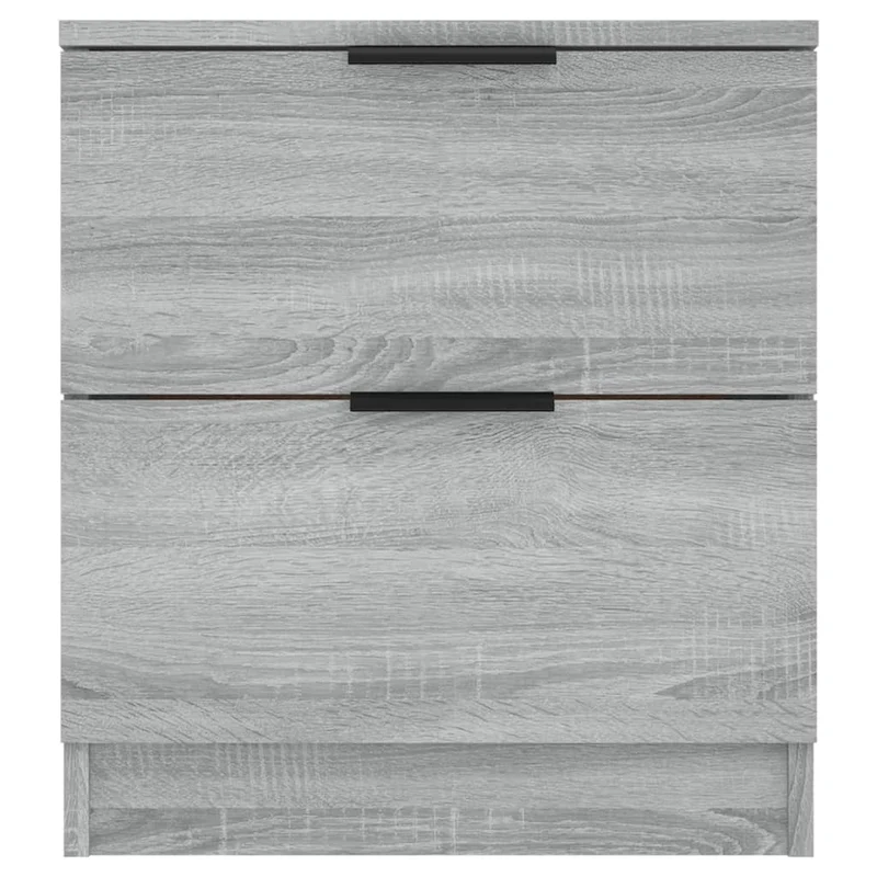 Lot de 2 tables de chevet 45 x 39 x 50 cm avec deux tiroirs en bois d'ingénierie gris DEC035749