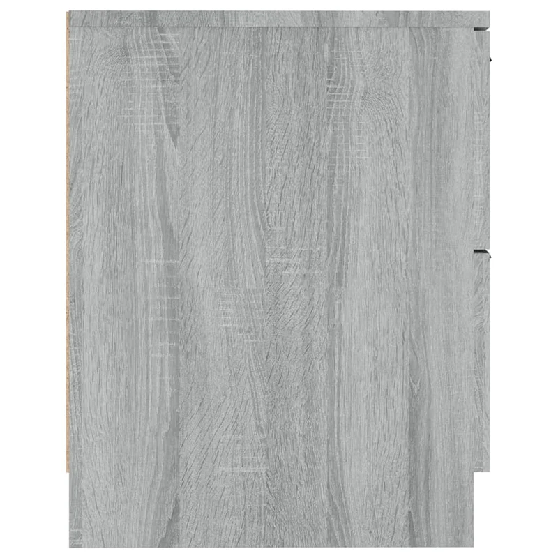 Lot de 2 tables de chevet 45 x 39 x 50 cm avec deux tiroirs en bois d'ingénierie gris DEC035749
