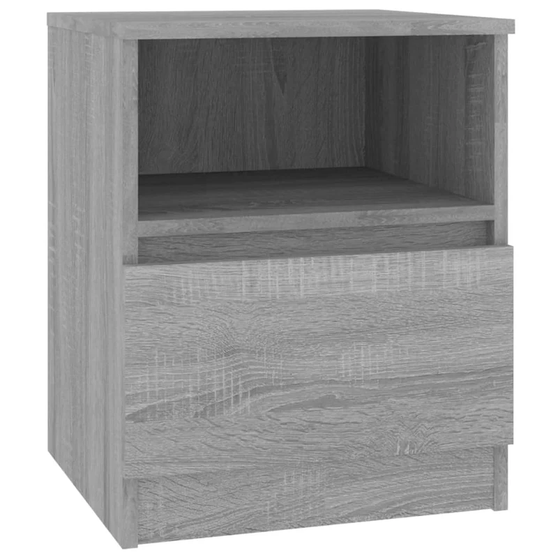 Lot de 2 tables de chevet avec tiroir et compartiment ouvert 40 x 40 x 50cm bois d'ingénierie gris DEC035720