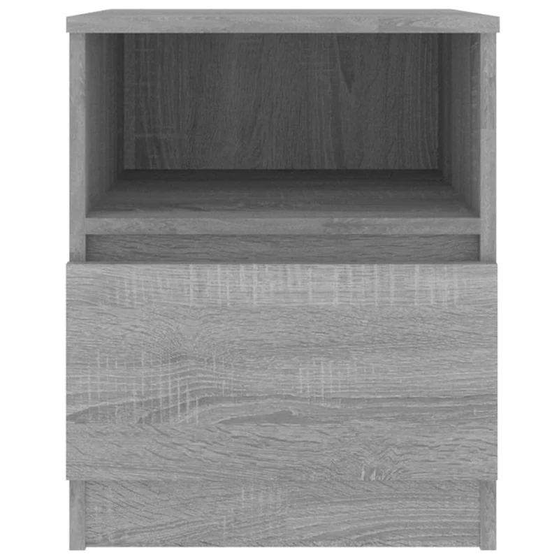 Lot de 2 tables de chevet avec tiroir et compartiment ouvert 40 x 40 x 50cm bois d'ingénierie gris DEC035720