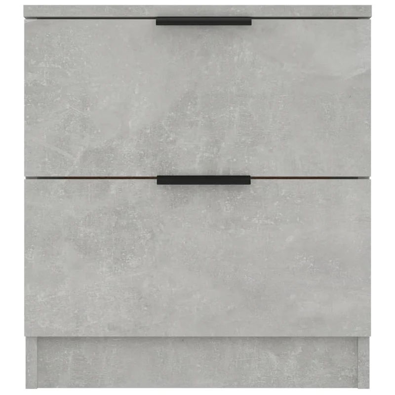 Lot de 2 tables de chevet avec deux tiroris 45 x 39 x 50 cm en bois d'ingénierie gris DEC035407