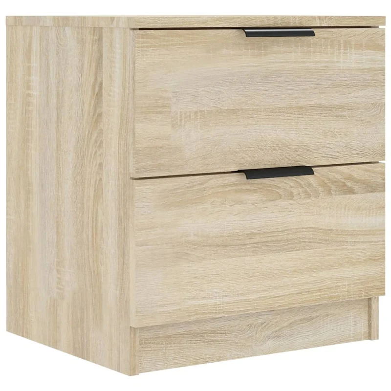 Lot de 2 tables de chevet 45 x 39 x 50 cm avec deux tiroirs en bois d'ingénierie couleur chêne DEC035299