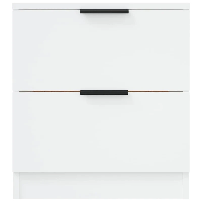 Lot de 2 tables de chevet 45 x 39 x 50 cm avec deux tiroris en bois d'ingénierie blanc DEC034983