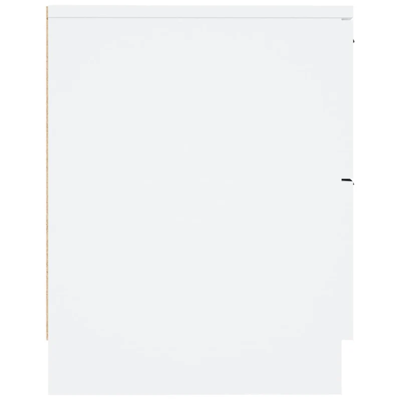 Lot de 2 tables de chevet 45 x 39 x 50 cm avec deux tiroris en bois d'ingénierie blanc DEC034983