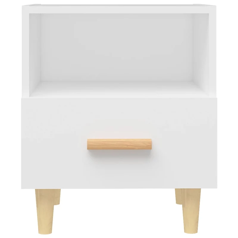 Lot de 2 tables de chevet avec tiroir et compartiment ouvert 40 x 35 x 47 cm bois d'ingénierie blanc DEC034910