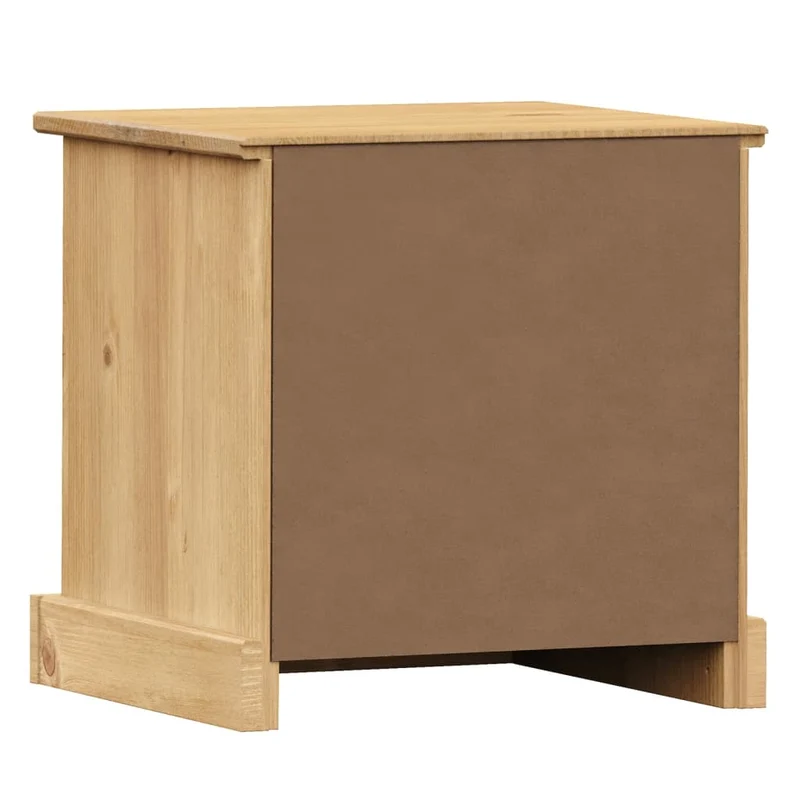 Table de chevet avec deux tiroirs 42 x 35 x 42 cm bois de pin et MDF couleur chêne DEC034719