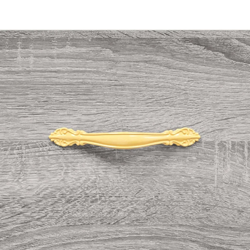 Table de chevet avec deux tiroirs 40 x 35 x 47,5 cm bois d’ingénierie couleur gris et fer DEC034612