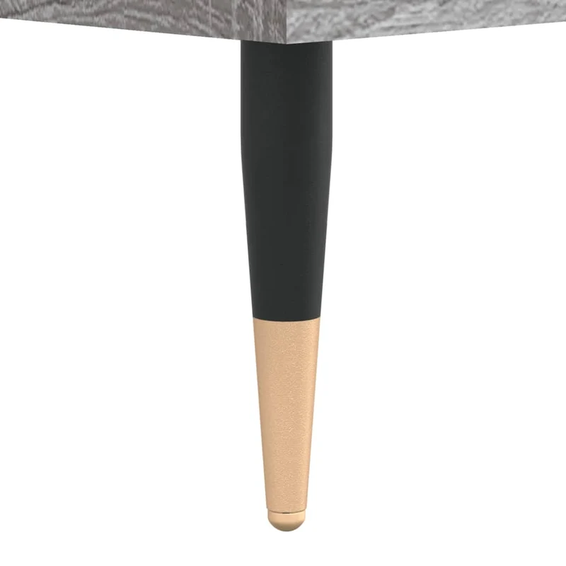 Table de chevet avec deux tiroirs 40 x 35 x 47,5 cm bois d’ingénierie couleur gris et fer DEC034612