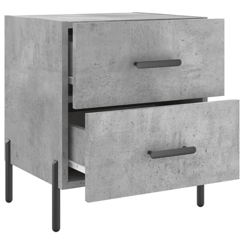 Table de chevet avec deux tiroirs 40 x 35 x 47,5 cm bois d’ingénierie couleur gris DEC033993