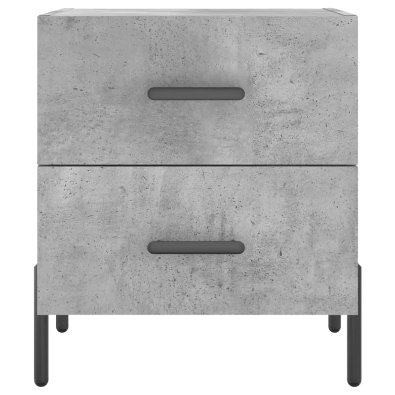 Table de chevet avec deux tiroirs 40 x 35 x 47,5 cm bois d’ingénierie couleur gris DEC033993