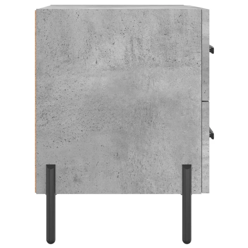 Table de chevet avec deux tiroirs 40 x 35 x 47,5 cm bois d’ingénierie couleur gris DEC033993