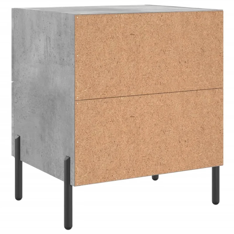 Table de chevet avec deux tiroirs 40 x 35 x 47,5 cm bois d’ingénierie couleur gris DEC033993