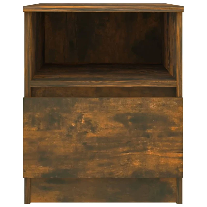 Table de chevet avec compartiment et tiroir 40 x 40 x 50 cm bois d'ingénierie couleur chêne fumé DEC033609