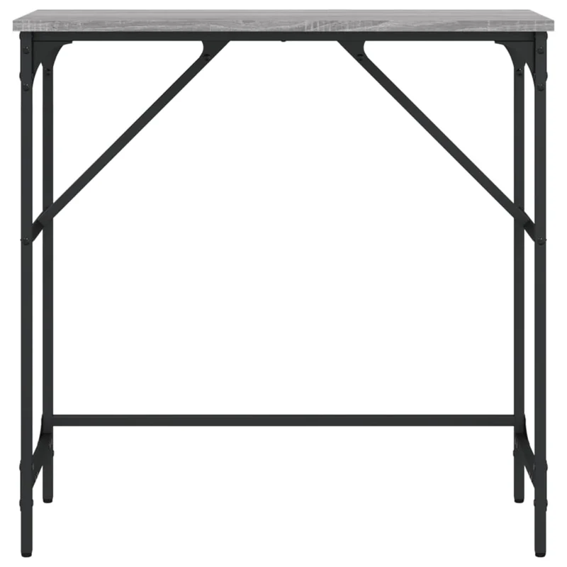 Console d’entrée design industriel – 75 x 32 x 75 cm bois d'ingénierie couleur gris béton pieds métal DEC032241