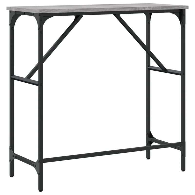 Console d’entrée design industriel – 75 x 32 x 75 cm bois d'ingénierie couleur gris béton pieds métal DEC032241
