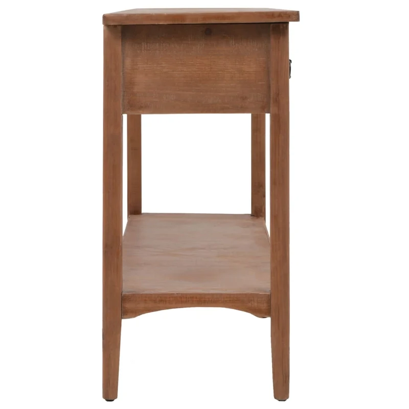 Table console avec 3 tiroirs et 1 étagère 126 x 40 x 77,5 cm bois de sapin massif MDF et acier DEC031744