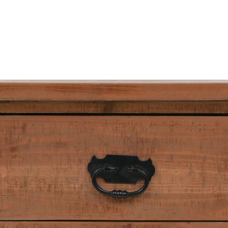 Table console avec 3 tiroirs et 1 étagère 126 x 40 x 77,5 cm bois de sapin massif MDF et acier DEC031744